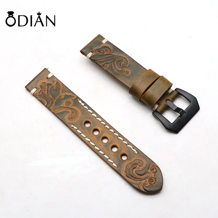 Fashion Vintage Genuine Leather Wrist Band Strap 22/24mm leather watch straps for Apple watch