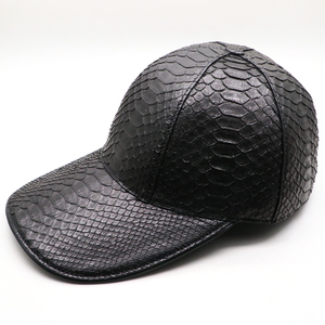 100% genuine python skin leather fashion peaked caps on sales ,Fashionable six-sided baseball cap