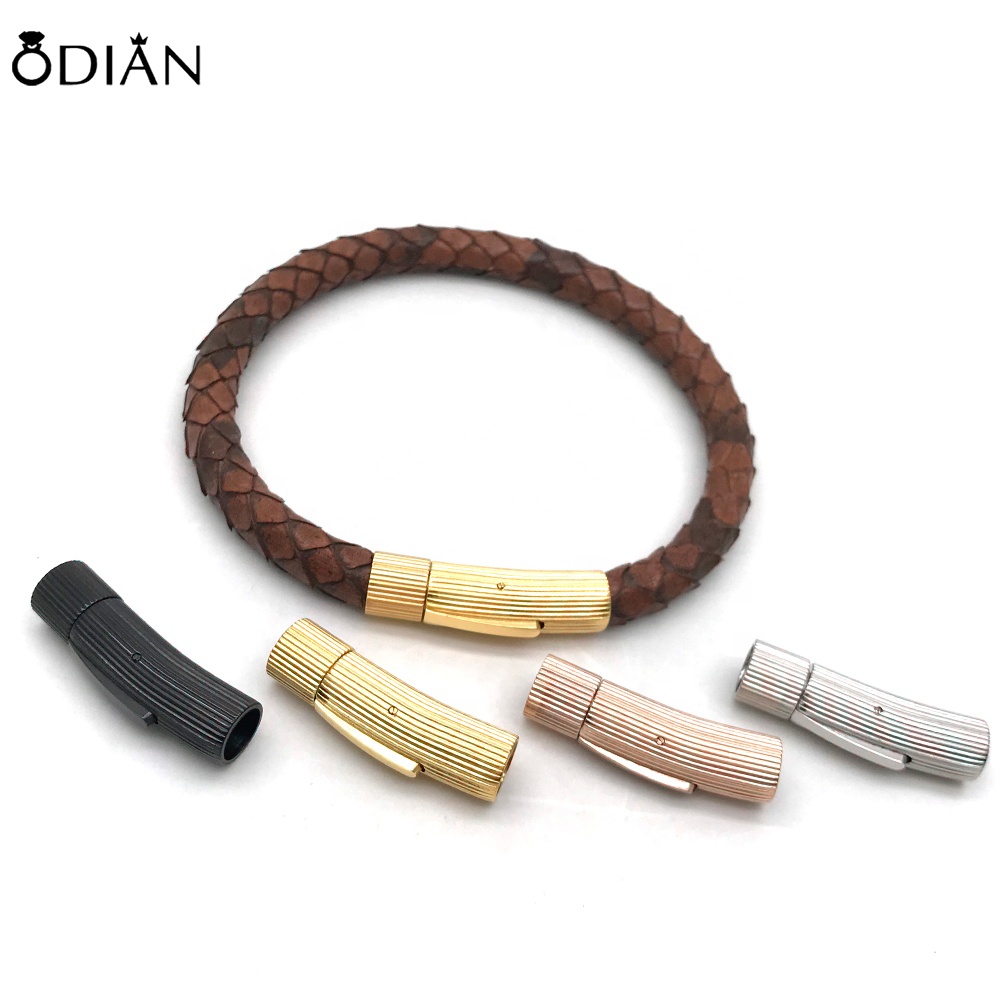 Odian Jewelry Genuine Stingray lock bracelet python lock bracelet mens leather bracelet