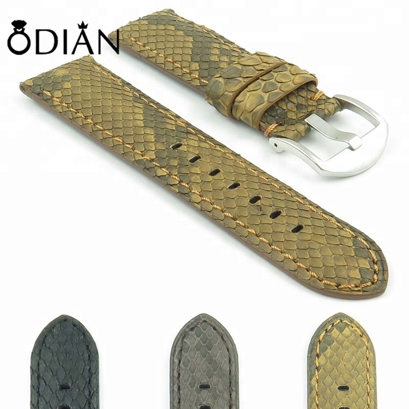real python skin leather watch strap new product 2018