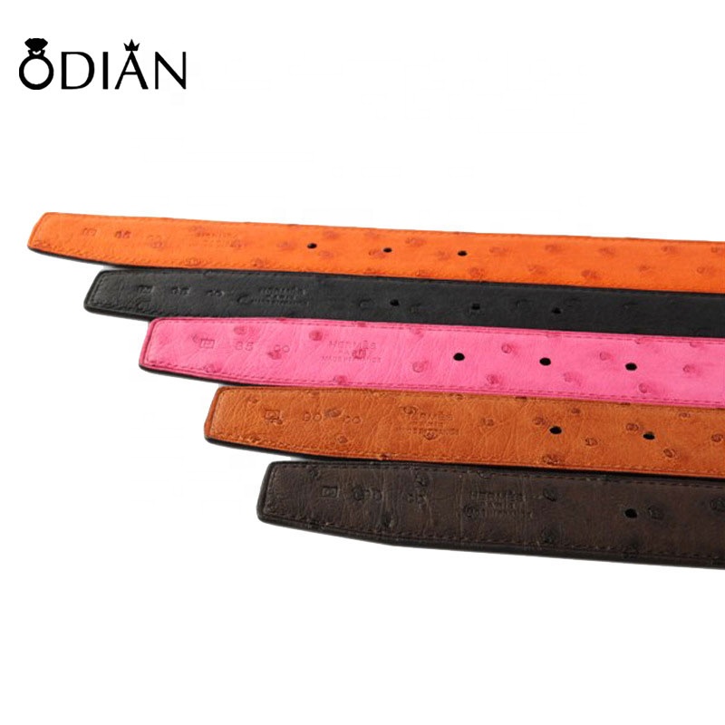 High Quality Real Ostrich Leg Skin Leather Belts for Men,Stainless steel belt buckle, individual LOGO can be customized