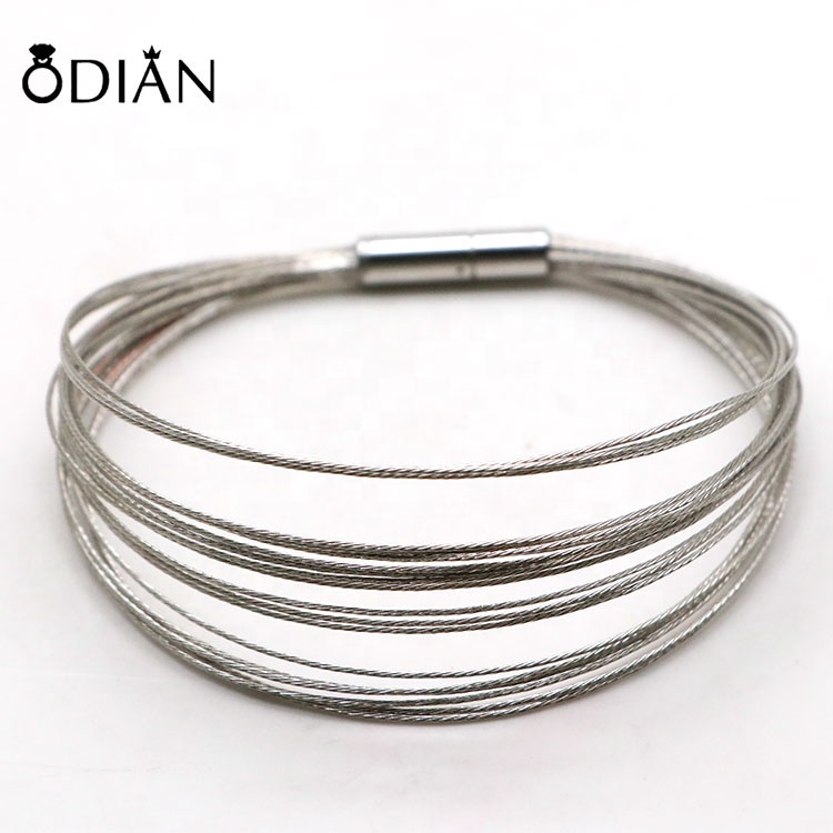 Fashion simple stainless steel wire bracelet, multi - strand stainless steel wire bracelet, custom size