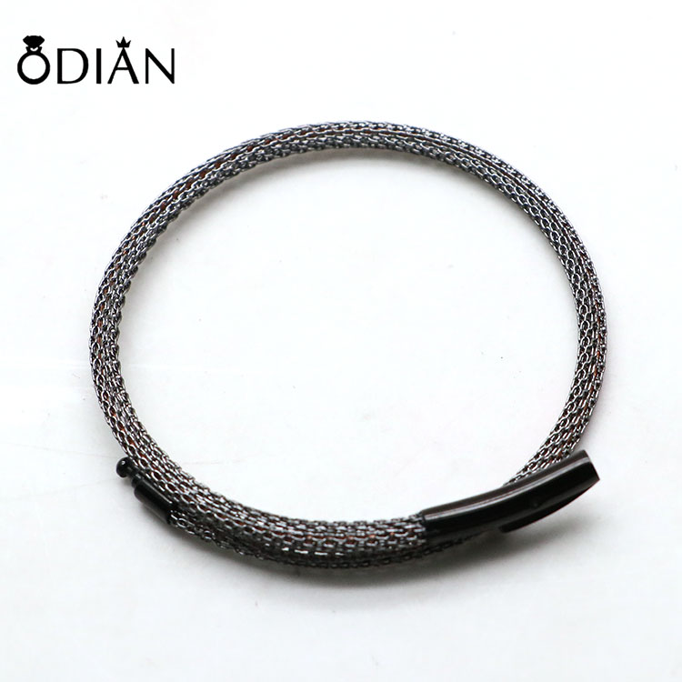 Stainless steel hollow rope bracelet, pressed buckle bracelet, custom color