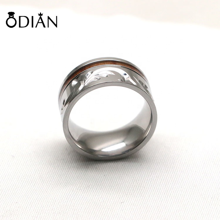Top Quality Custom Stainless Steel carving finger ring , Popular 8mm Titanium Steel Ring For Men