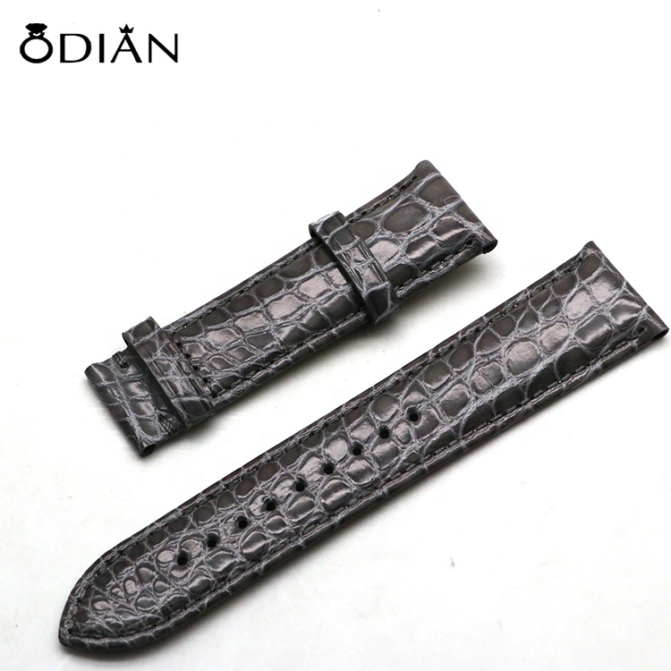 Original Genuine Crocodile Leather Watch Band Full-Grain Alligator Leather Replacement Watch Strap, Apple connector band