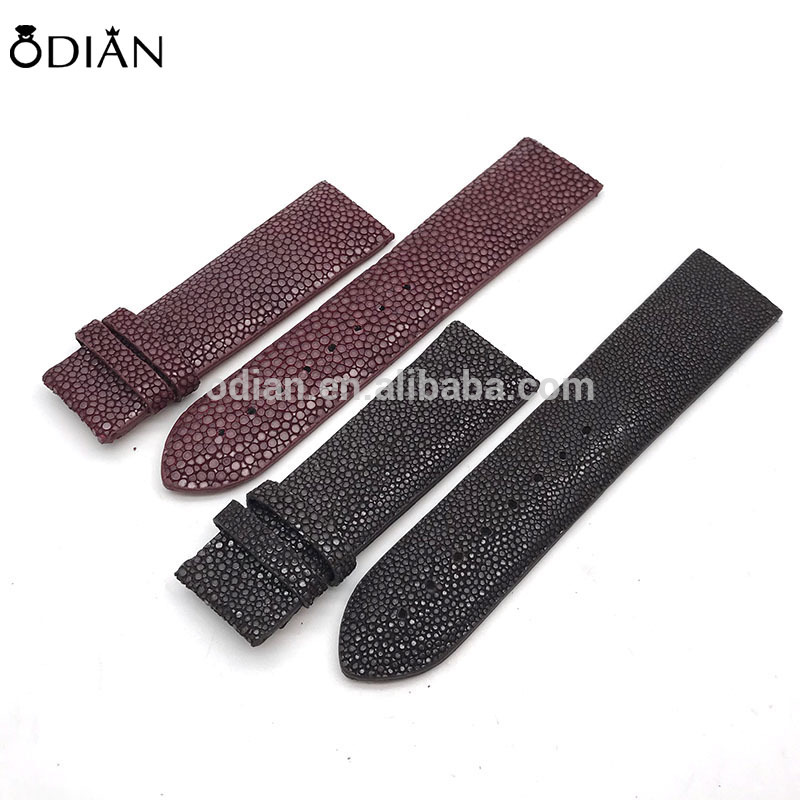 Black Color python/ stignray/ ostrich leather and 38/42mm Size apple watch band