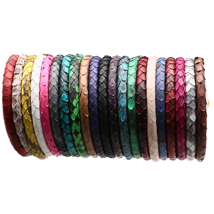 Odian Jewelry Genuine Round Stingray Python leather cord 4mm, 5mm, 6mm, for men leather bracelet jewelry makin