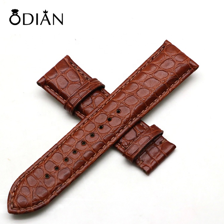 Colorful crocodile watch band fashion men's and women's watch strap 20mm 22mm bow buckle butterfly clasp