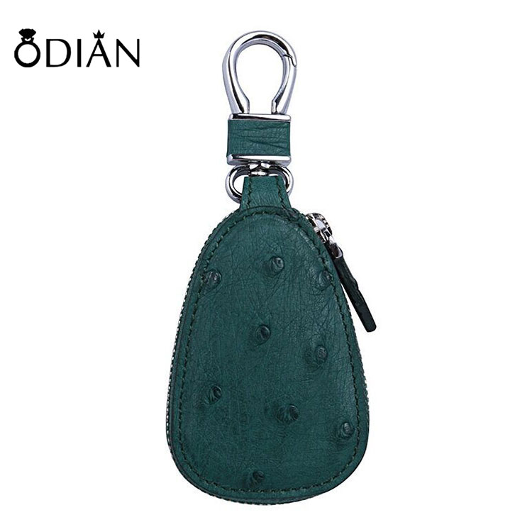 Manufacturers Promotional Gifts Custom LOGO Ostrich Leather Key Chain Car Key Holder/Cover/Case