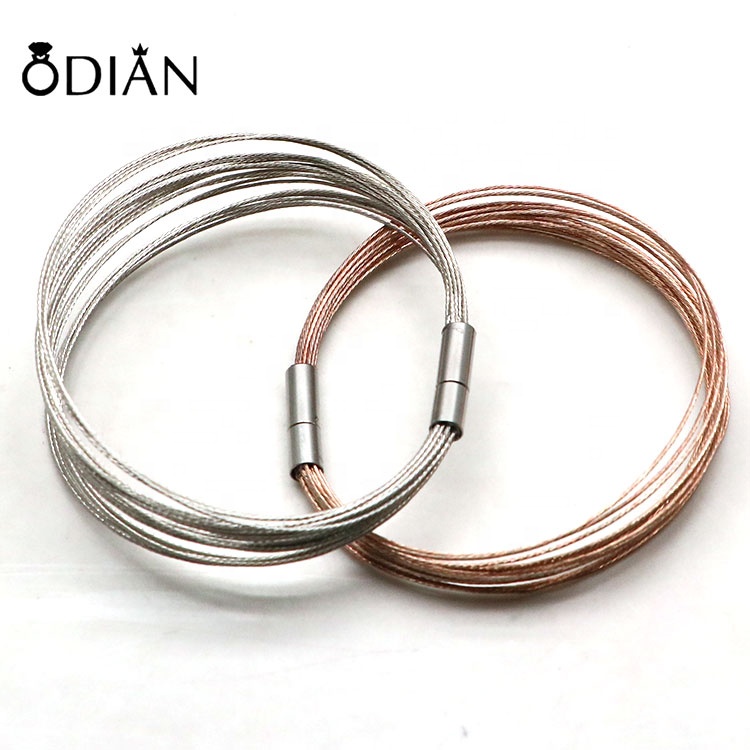 Fashion style most popular products stainless steel jewelry Multi - ply steel wire magnet buckle bracelet