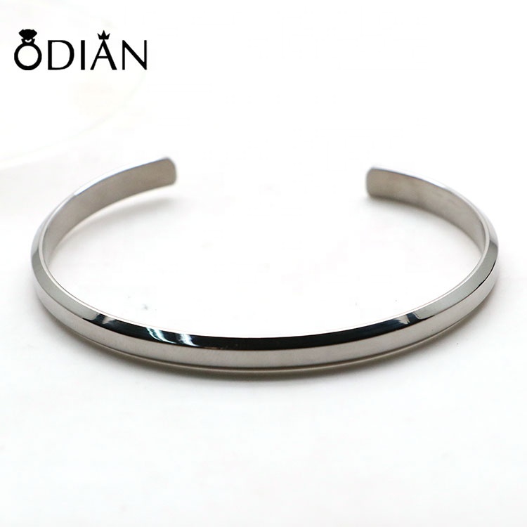 High Quality Custom Wholesale couple stainless steel plain cuff bracelet ,Electroplating multiple colors