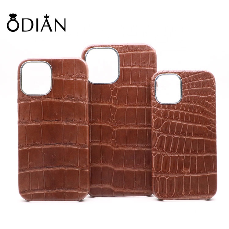 Top Quality Belly Skin Genuine Crocodile Leather Cell Phone Case Back Cover With Card Hold phone back cover